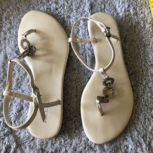 Aldo white bling sandals size 36